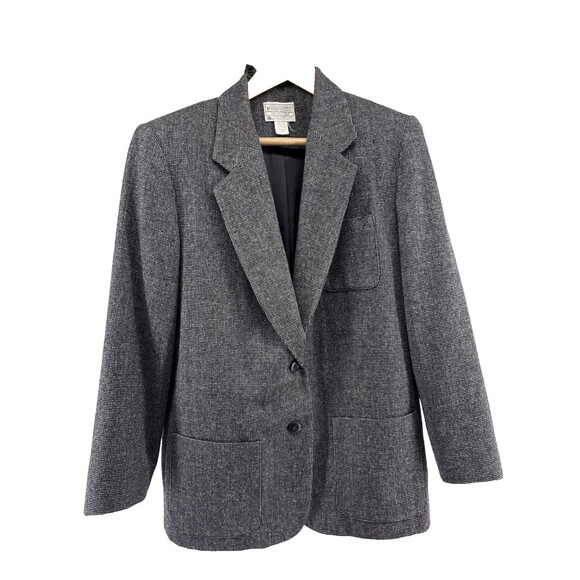 Pendleton Jackets & Blazers - Vintage 90s womens Pendleton Black/white Houndstooth Wool Blazer  Size 12